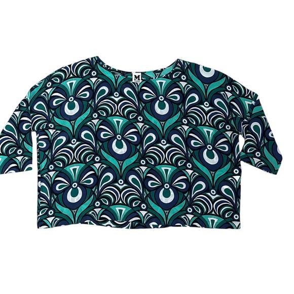 Missoni 3/4 Sleeve Multicolor Paisley Silk Printed Round Neck Blouse Size Small - Picture 5 of 12